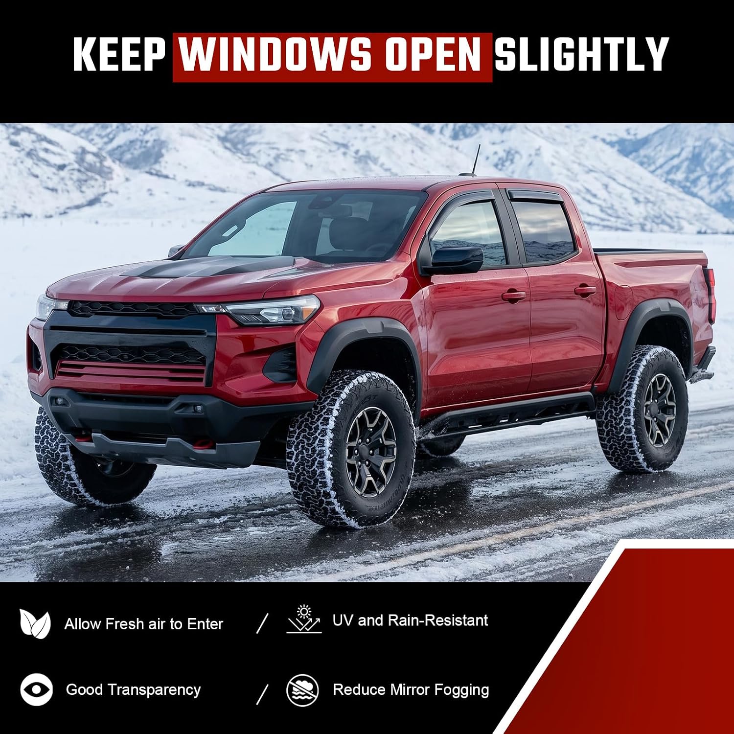 in-Channel Rain Guards Fit for GMC Canyon 2015-2022, 4 PCS image 5