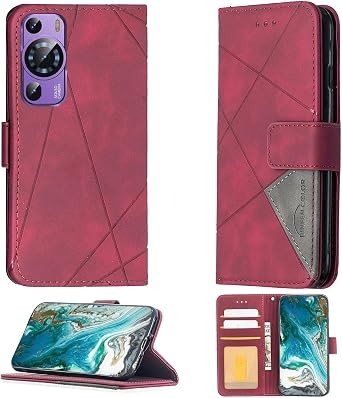 Aroepurt Case Compatible for HeyxFome X2 2024 6.5 Phone Case Cover [with Tempered Glass Screen Protector] Flip Stand Cover PU Leather Wallet Case Red