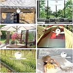 Petits ventilateurs de plafond portables avec télécommande, ventilateur de tente rechargeable pour l'extérieur, ventilateur de camping alimenté par batterie 8000mAh pour gazebo, parasol, patio, VR