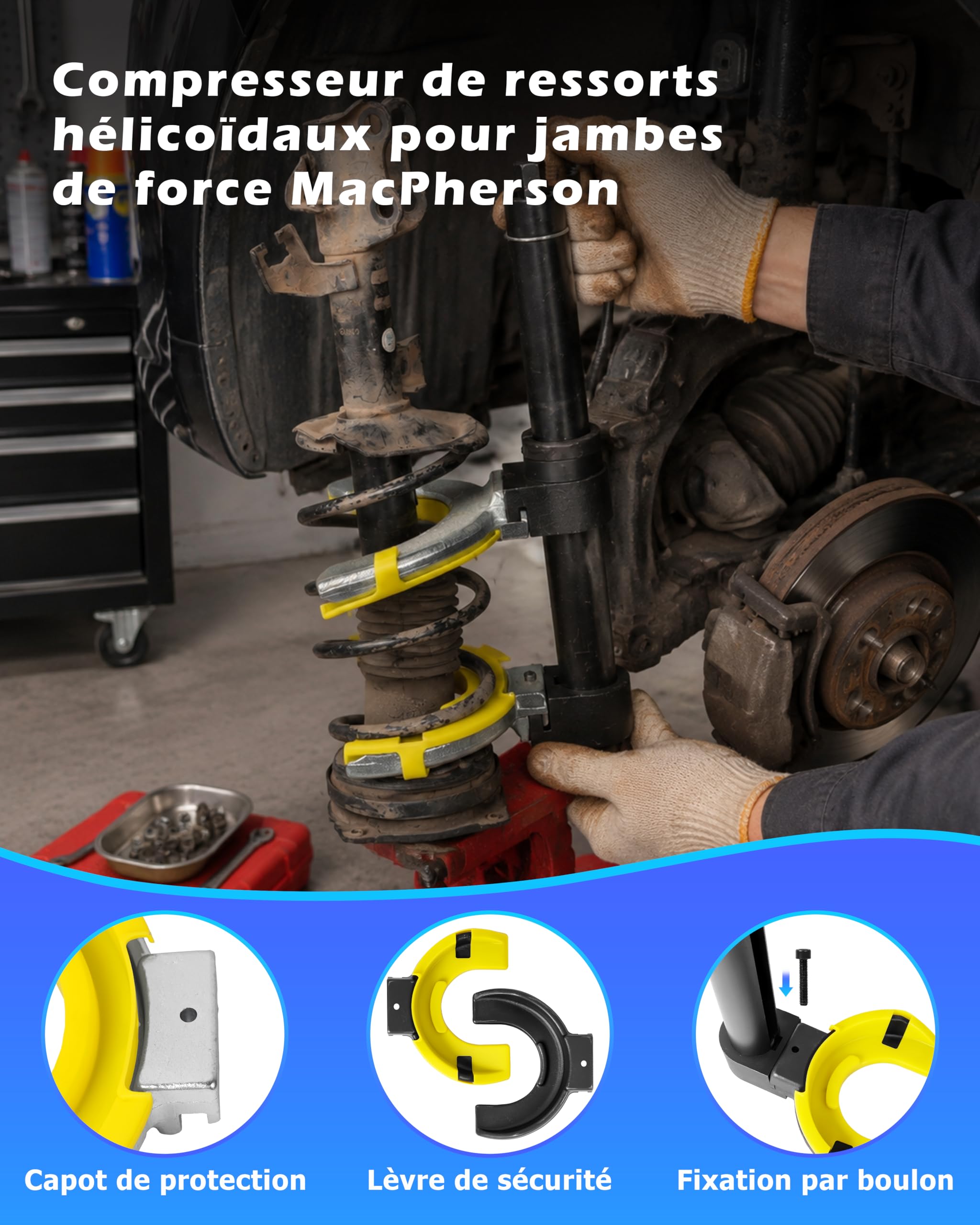 DAYUAN Compressore a Molla 1000kg Macpherson Strut Coil Spring Compressore Dumper Estrattore Tuorlo Protector