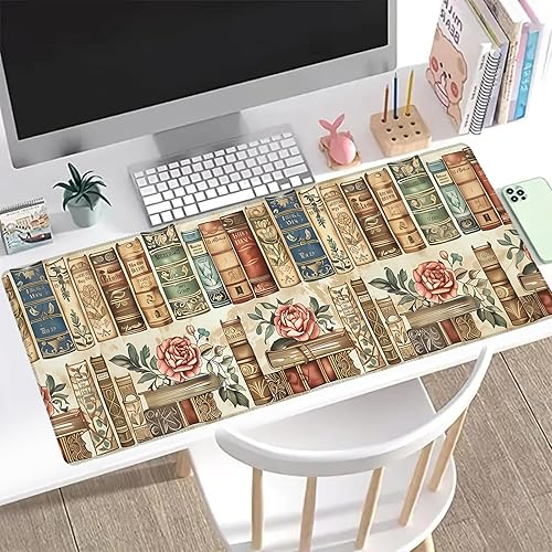 Miniatura 2 de Alfombrilla de mouse vintage para juegos de libros, alfombrilla de escritorio de oficina, base de goma antideslizante, alfombrilla de mouse estética
