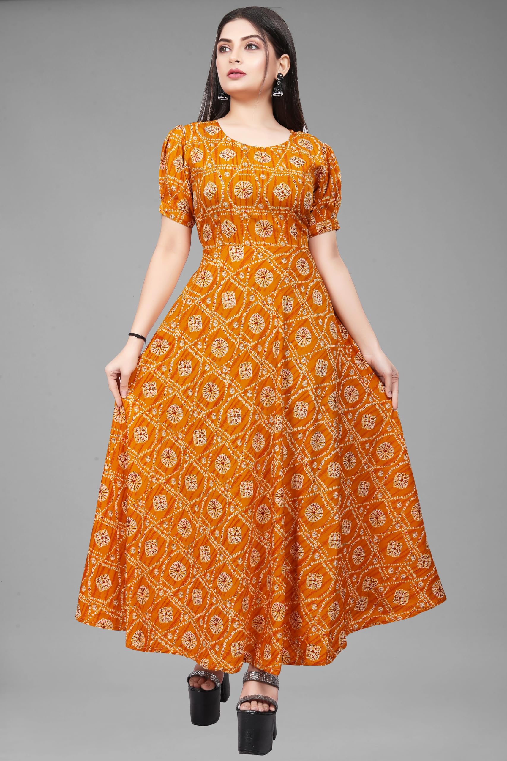 Multicolor Aline Maxi Dress for Women-image-0