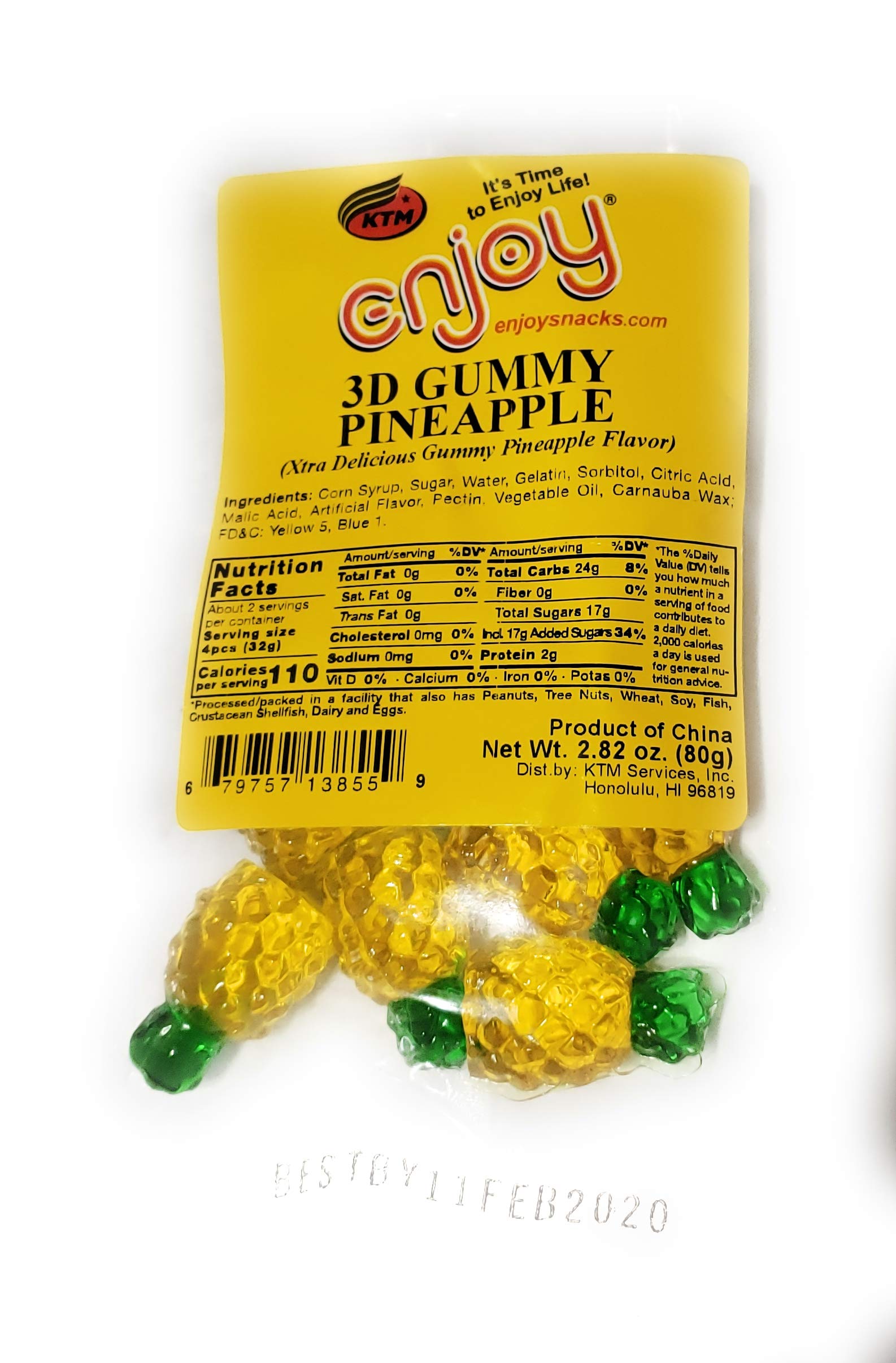 Enjoy Snacks Hawaii 3D Gummy Pineapple Candy