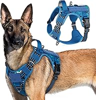 Vista 35 de rabbitgoo - Arnés táctico para perros grandes, chaleco de servicio militar sin tirones con asa y equipo Molle, fácil control para entrenar