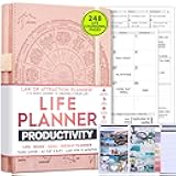 Life Planner - Undated Weekly & Monthly Planner, 12-Month Journey to Increase Productivity | Gratitude Journal, Life Organizer & Goal Journal | Include Foldable Vision Board, Habit Tracker & Stickers