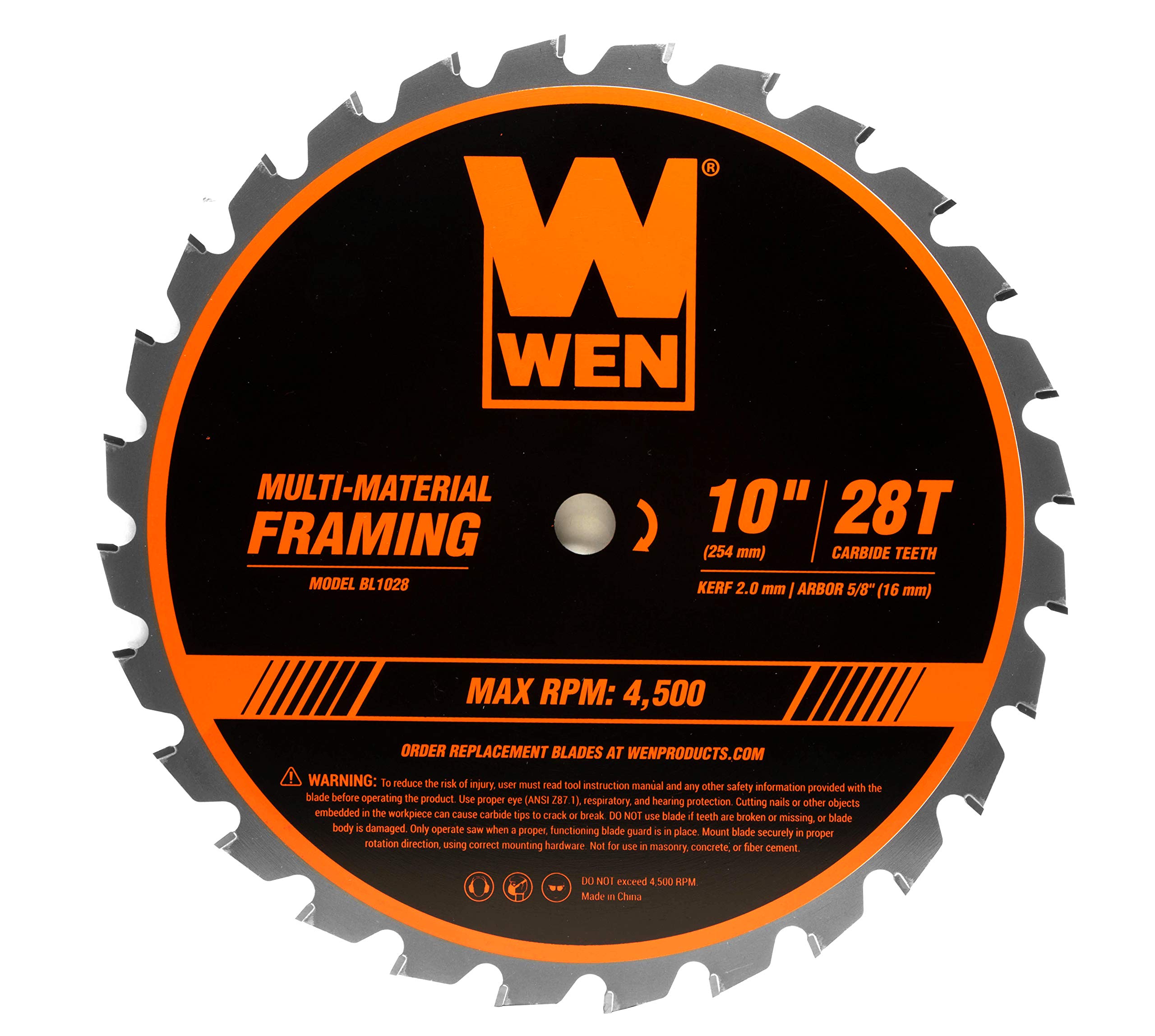 Lame multi-matériaux WEN BL1028 avec dents en carbure pour coupes nettes
