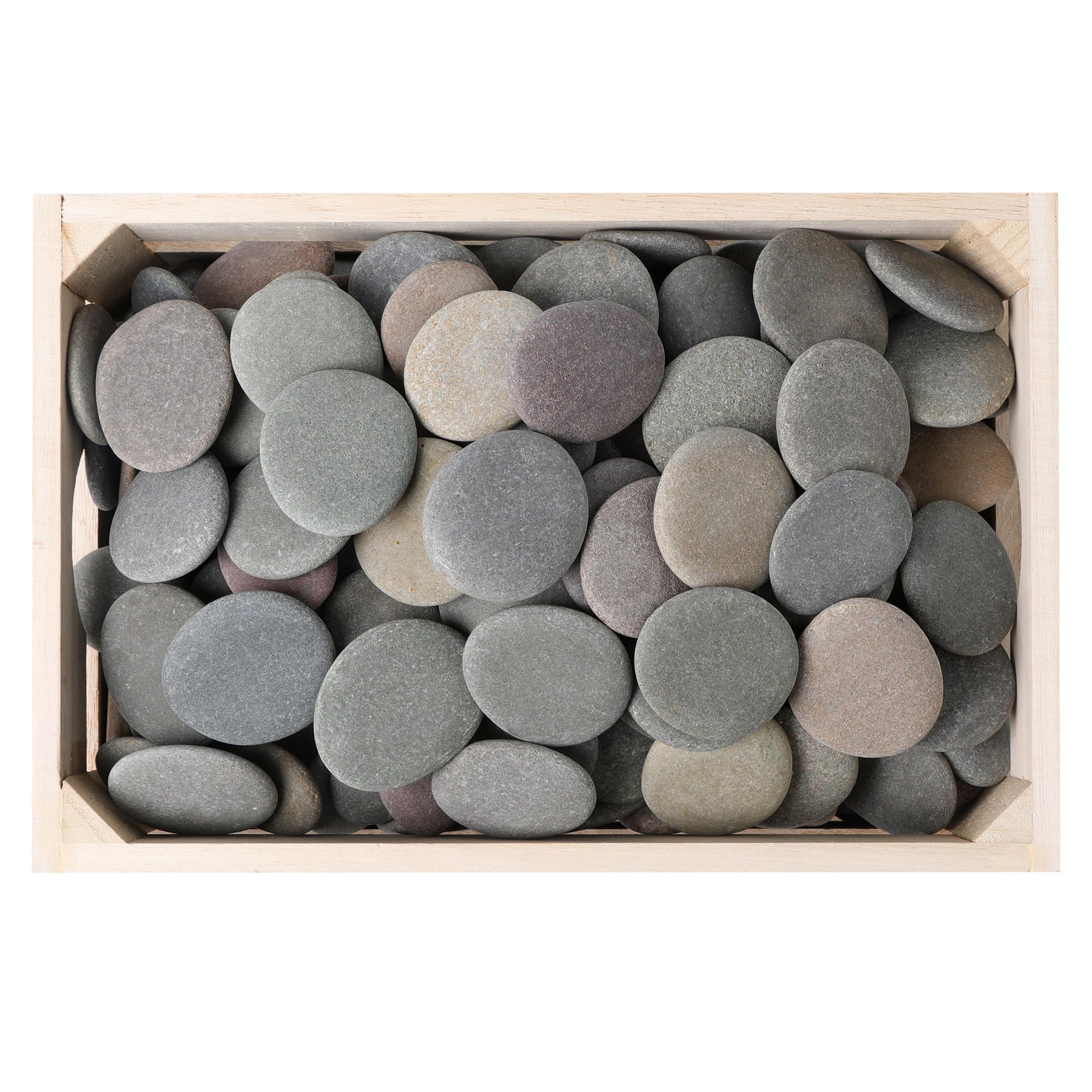 ROCART 100 szt. Małe Gładkie Naturalne Kamienie Rzeczne do Malowania 4,5–5,5 cm, Płaskie Kamienie do Malowania, Kamienie do Rękodzieła, do Szkoły i Projektów DIY