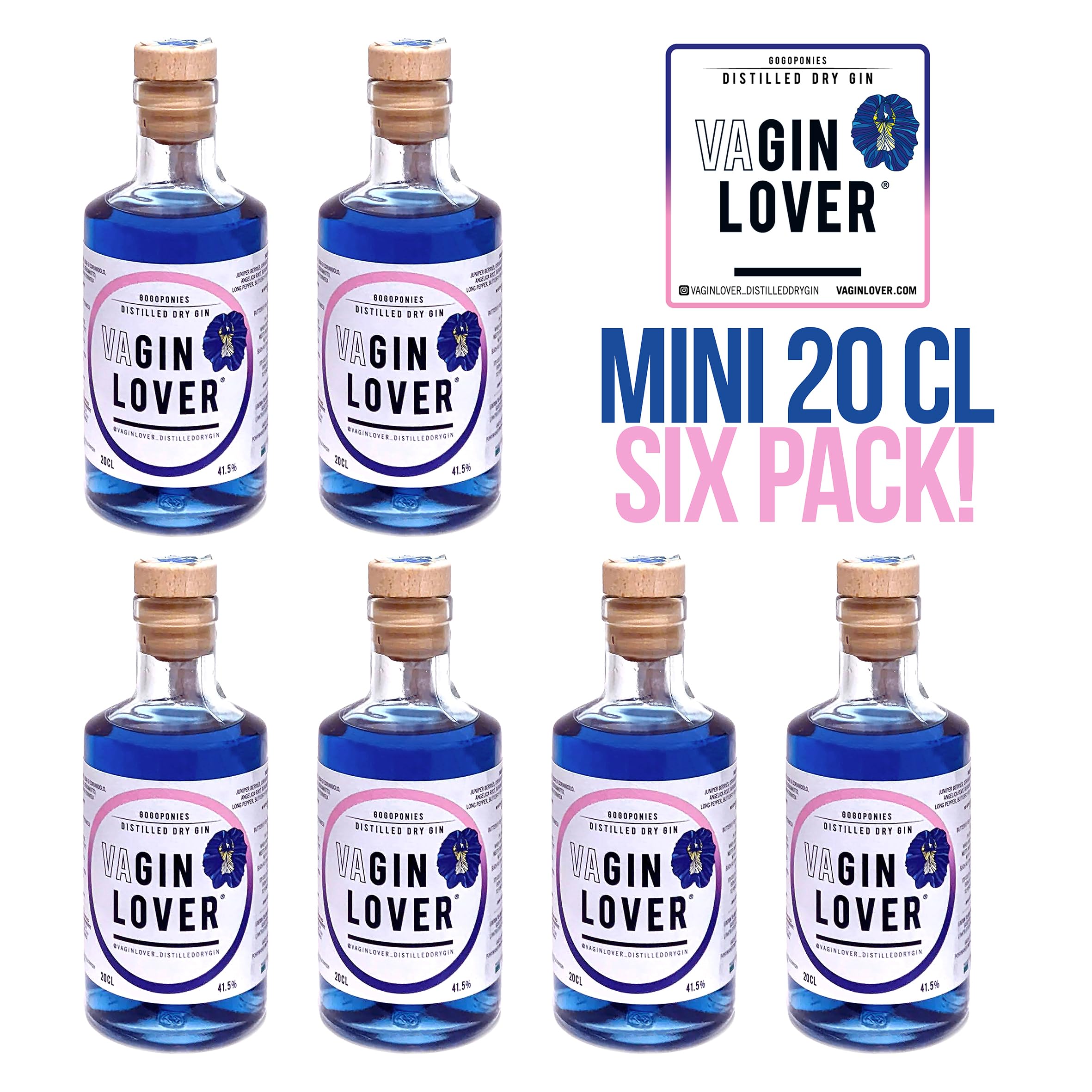 VAGIN LOVER distilled dry gin | MINI | 6 bottiglie x 20 cl