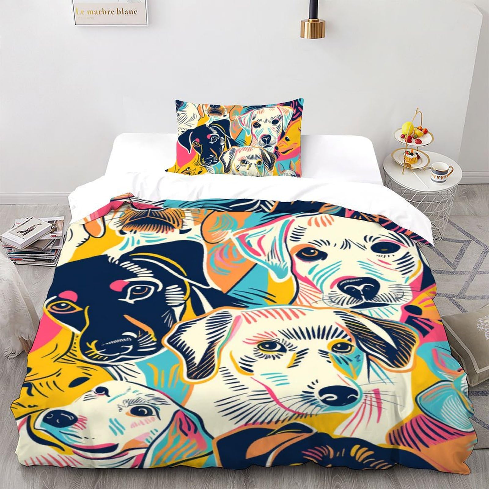 Housse de couette chien pour retrouver le sommeil dans un nid douillet en microfibre 3D