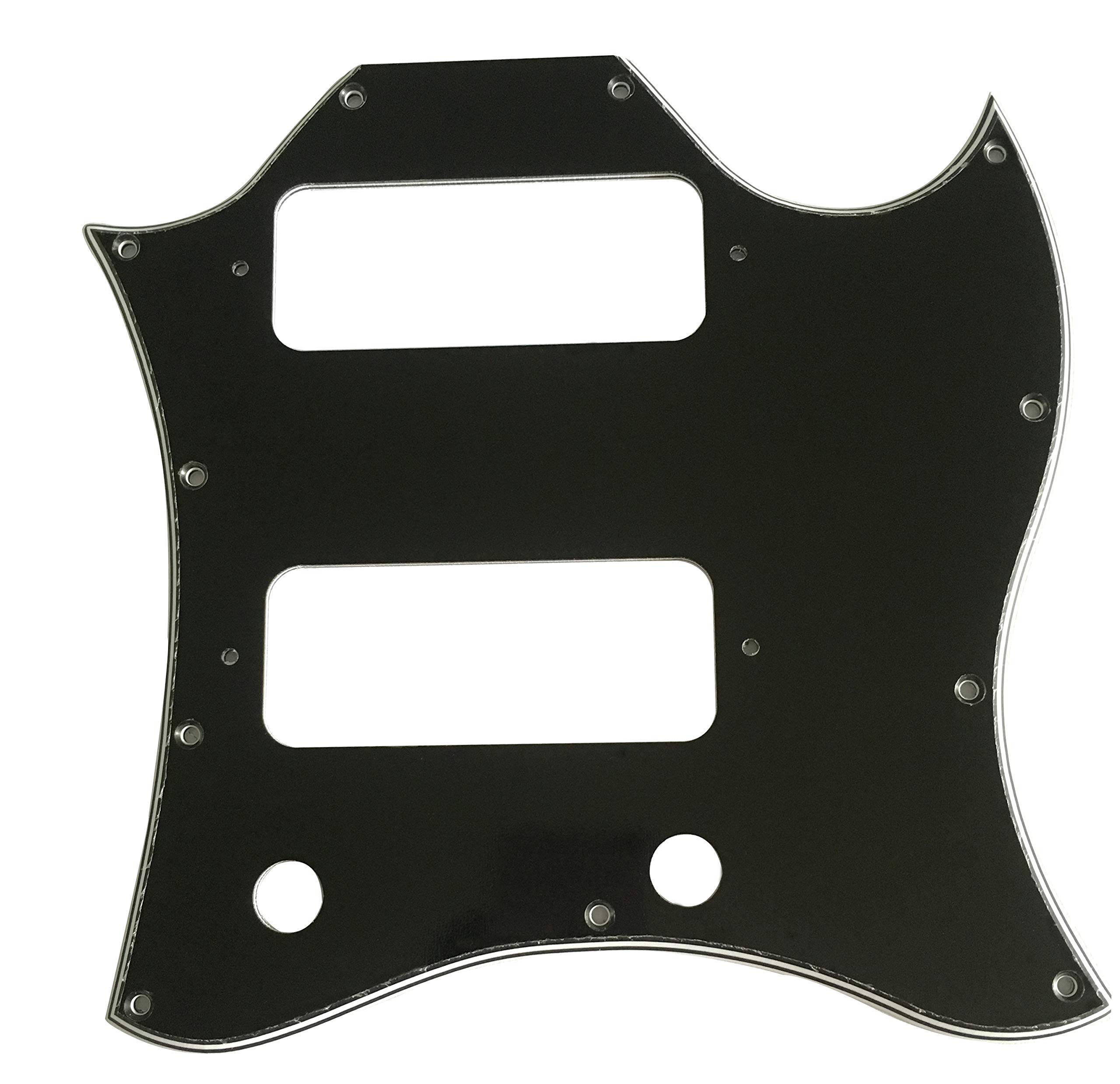 Custom Guitar Pickguard For US Gibson SG P90 Style Full Face (4 Ply Black)