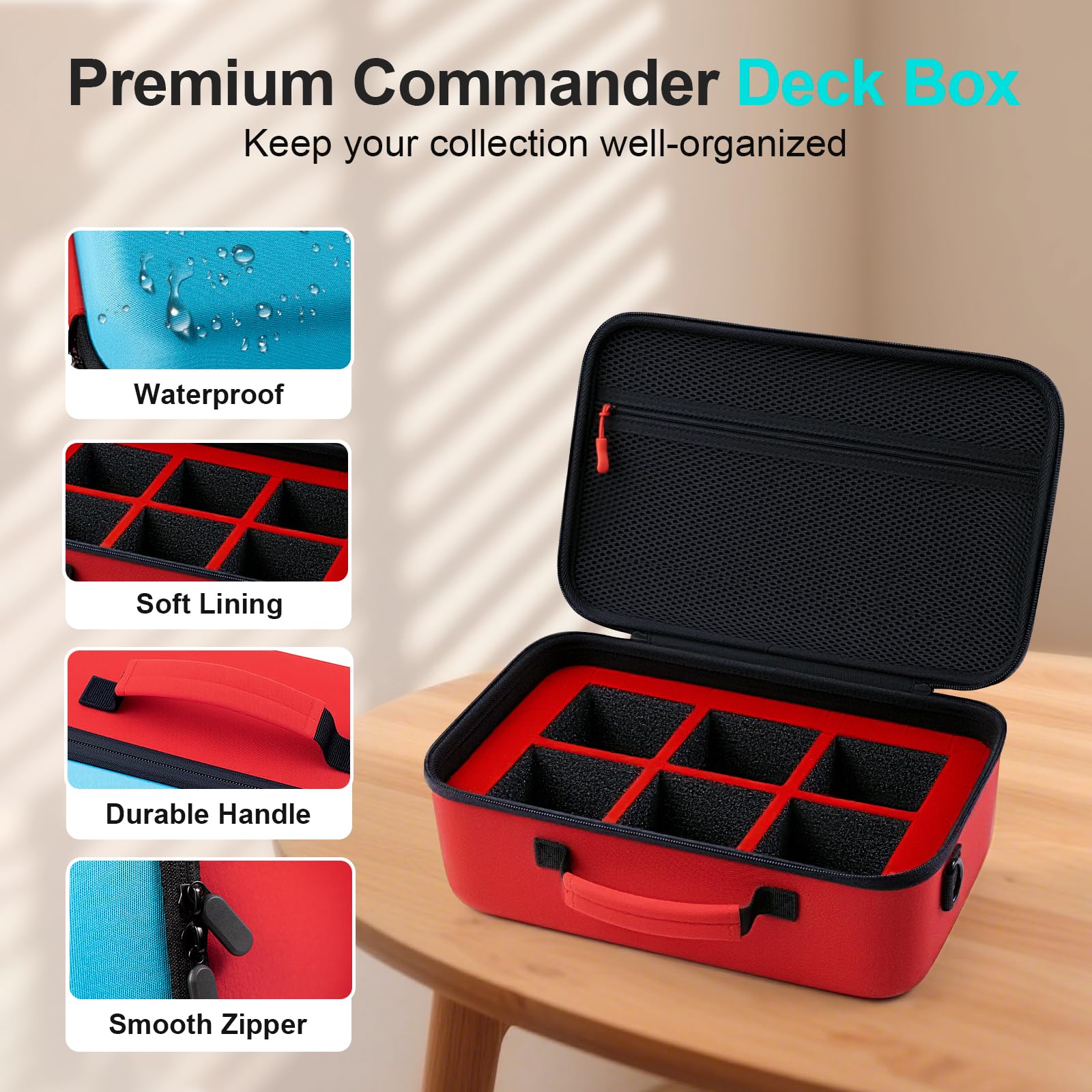 Boîte de rangement pour cartes à collectionner MTG, lot de 6 étuis transparents Commander pouvant contenir plus de 600 cartes à pochettes avec 6 intercalaires, convient pour CCG TCG Sports
