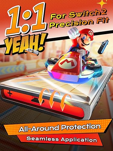 Miniatura 5 de Protector de pantalla para Switch 2, vidrio templado de protección de grado militar 10H con protección ocular para Nintendo, [actualización 2026]
