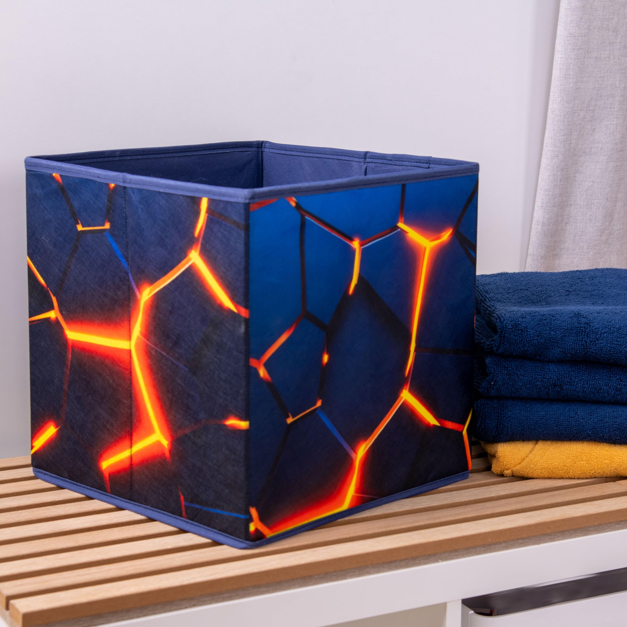 Herding Young Collection Scatola portaoggetti effetto lava 3D 30x30x30 cm pieghevole multicolore
