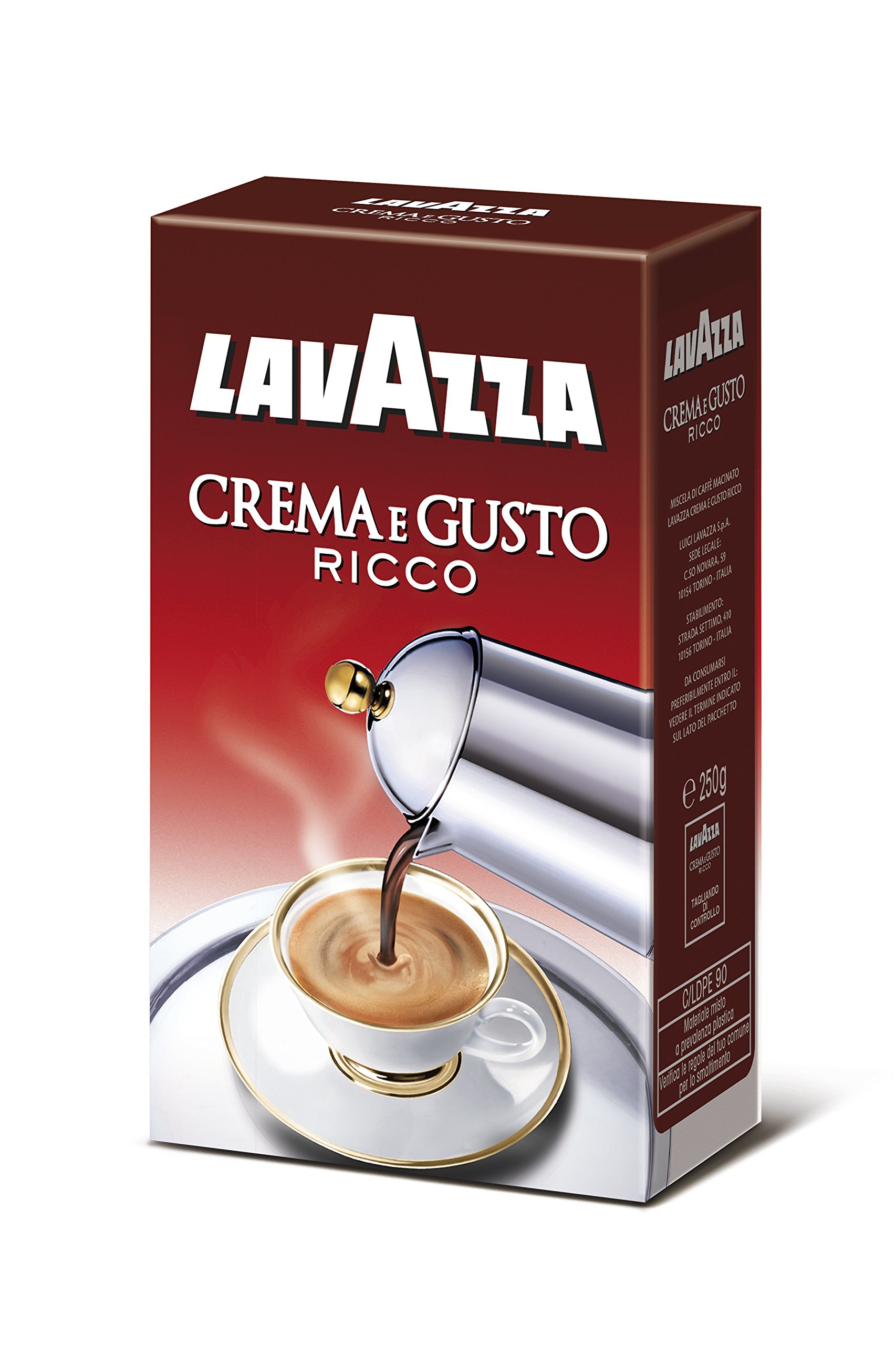 10x LAVAZZA CREMA E GUSTO GUSTO RICCO Italian Ground Coffe Espresso 250g