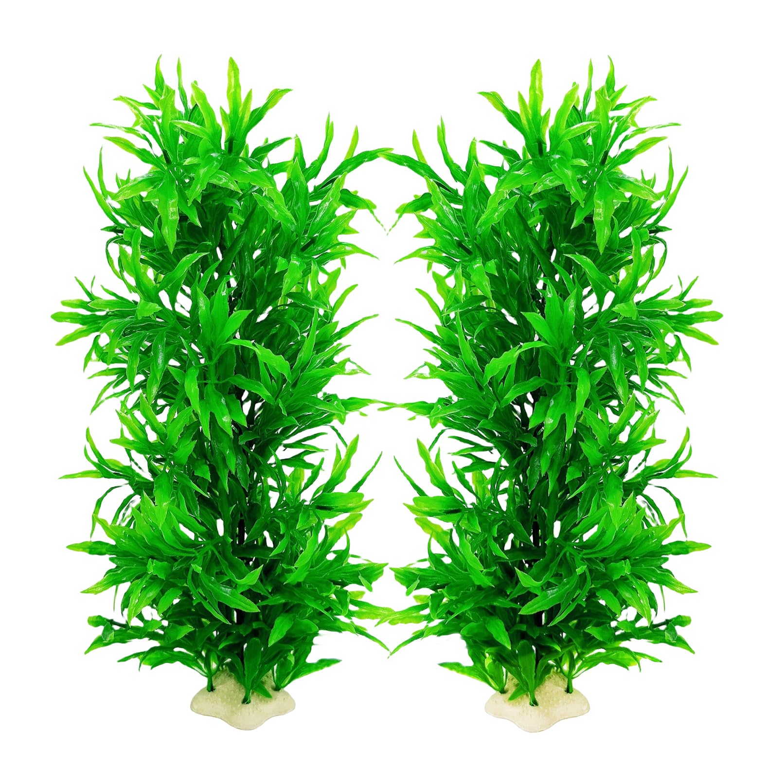 Decoración de plantas de pecera de plástico, plantas de agua artificiales de algas marinas, adorno para decoración de peceras, plantas de plástico para acuarios altos, 2 piezas de aproximadamente 12.5