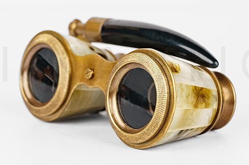 Miniatura 3 de Prismáticos de ópera de 2.5 pulgadas para adultos con asa, lentes de ópera de latón macizo de madreperla del capitán, binoculares de ópera de tamaño