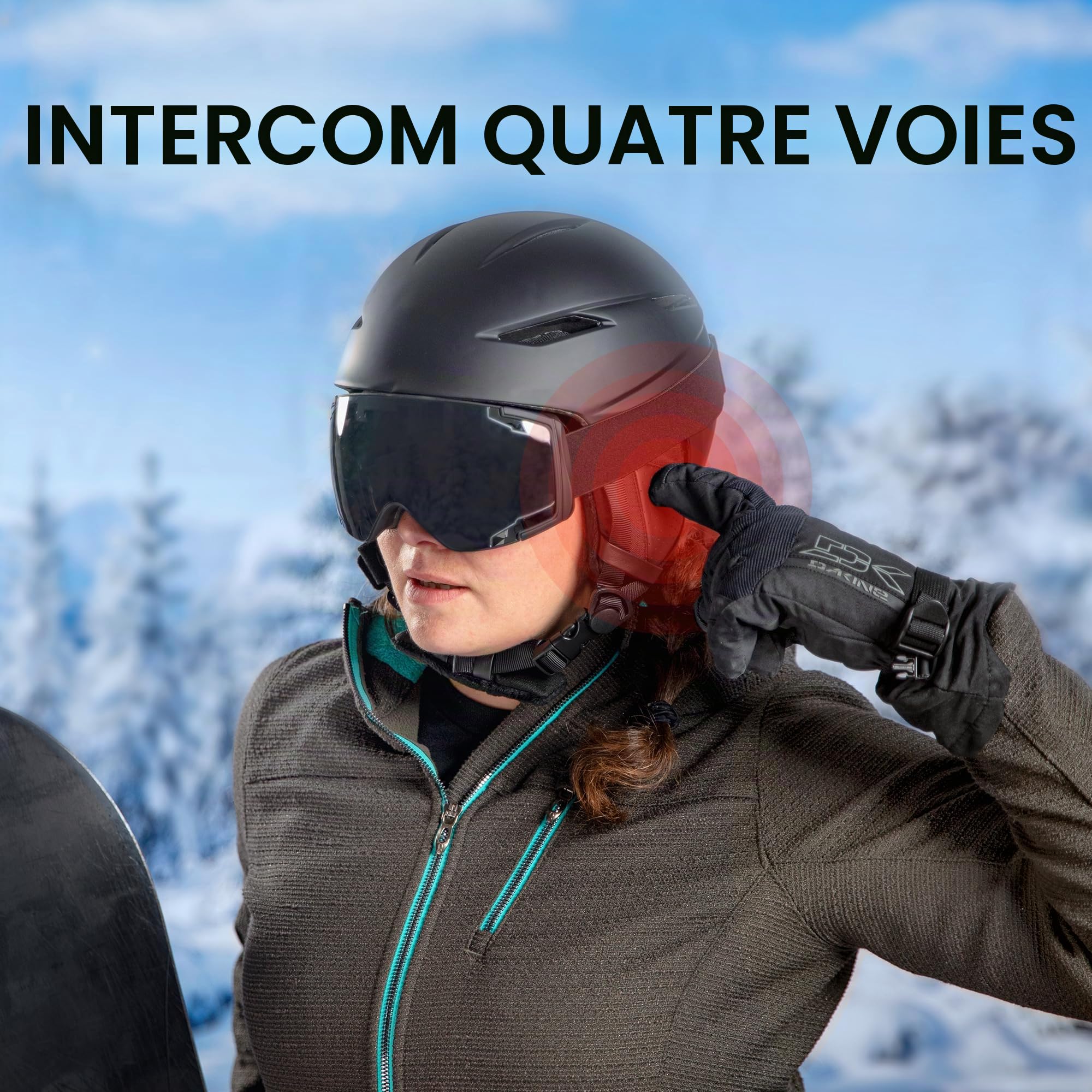Sena Snowtalk 2 - Appareil Bluetooth Universel pour Casques de Sport d'hiver avec intercom intégré