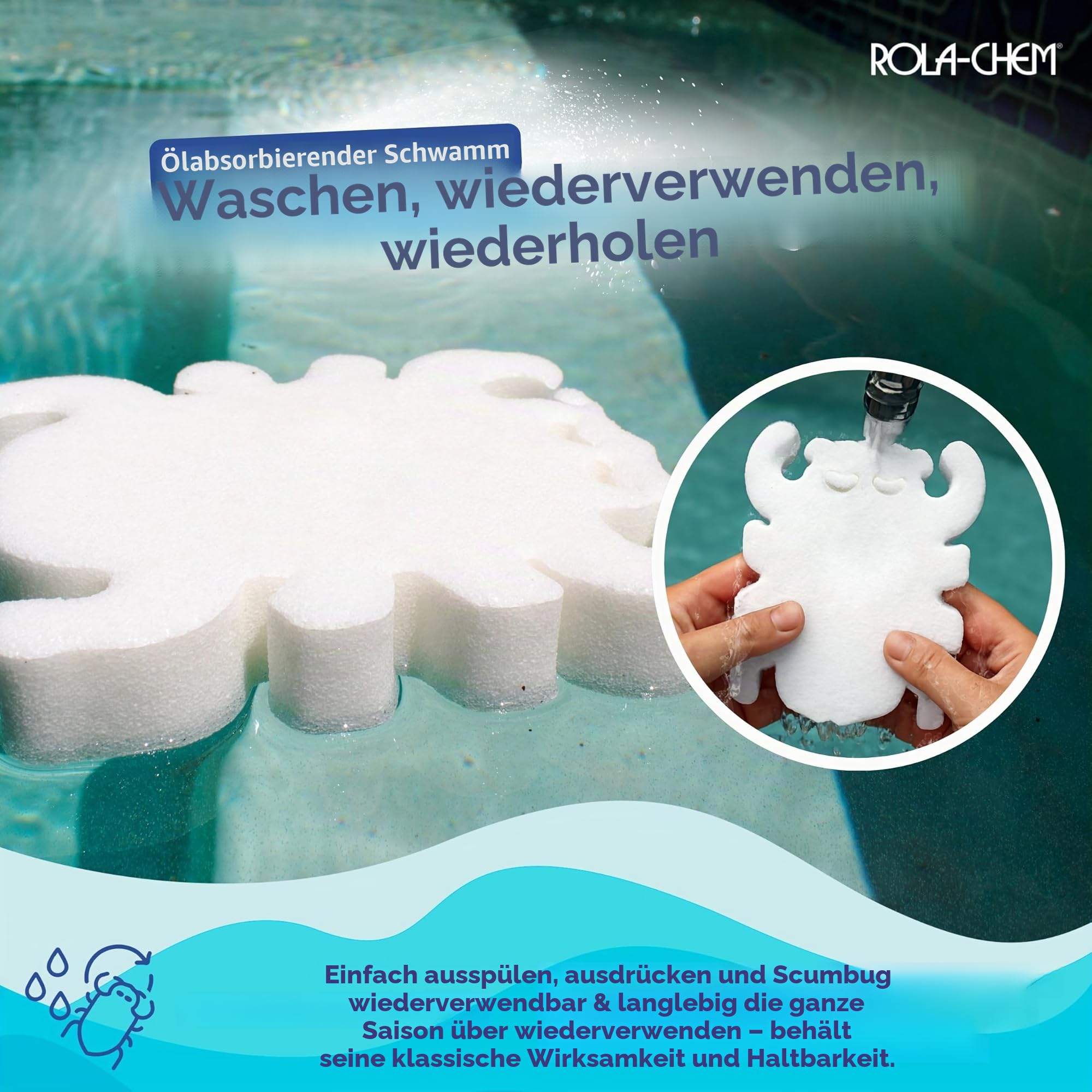 Rola Chem Scumbug (tm) Öl-absorbierender Schwamm für Pools & Spas