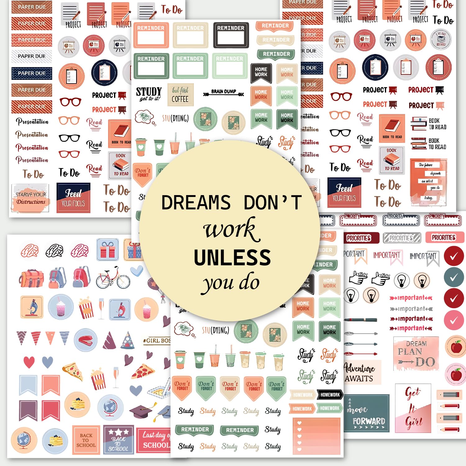 300+ Daily Use Planner Stickers for Journal Decoration, Planning Note, DIY Scrapbooking Activity Stickers-picture-17