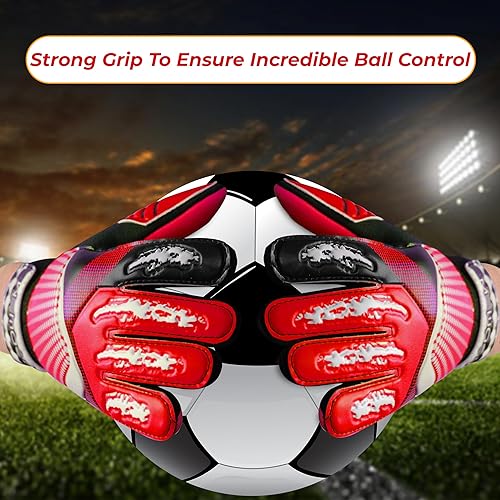 Miniatura 5 de WEMORA Guantes de portero de fútbol para niños, jóvenes, niños y jóvenes, 0.157 in, antideslizantes, de látex, agarres de palma, guantes de portero
