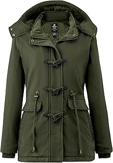 Sponsored Ad - wantdo Women's Winter Thicken Jacket Cotton Coat with Removable Hood