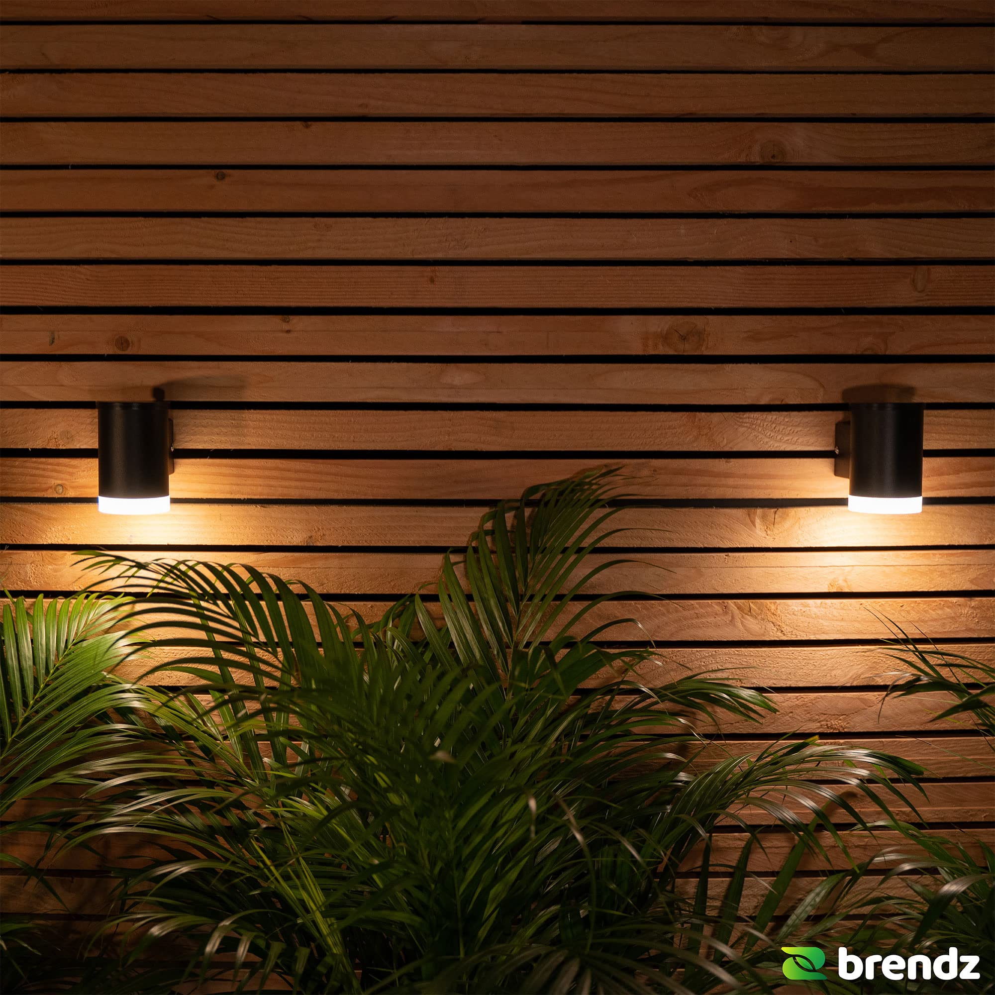 Brendz Applique de pared exterior solar: 50 lúmenes, Impermeable IP44, lámparas solar de pared para exteriores, Luz blanca cálida 3000k, tipo Accra (4 piezas)