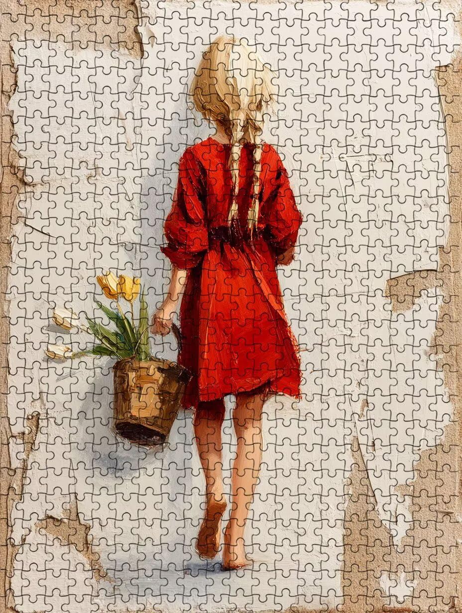 BlumensträUß Frau Puzzle 3000 Teile Erwachsene, Jigsaw Puzzle 3000 Teile, Komplex Herausfordernd Puzzles, Familie Spiele, Impossible Klassische Puzzles, für Wanddekoration und Geschenke FNKL2-526