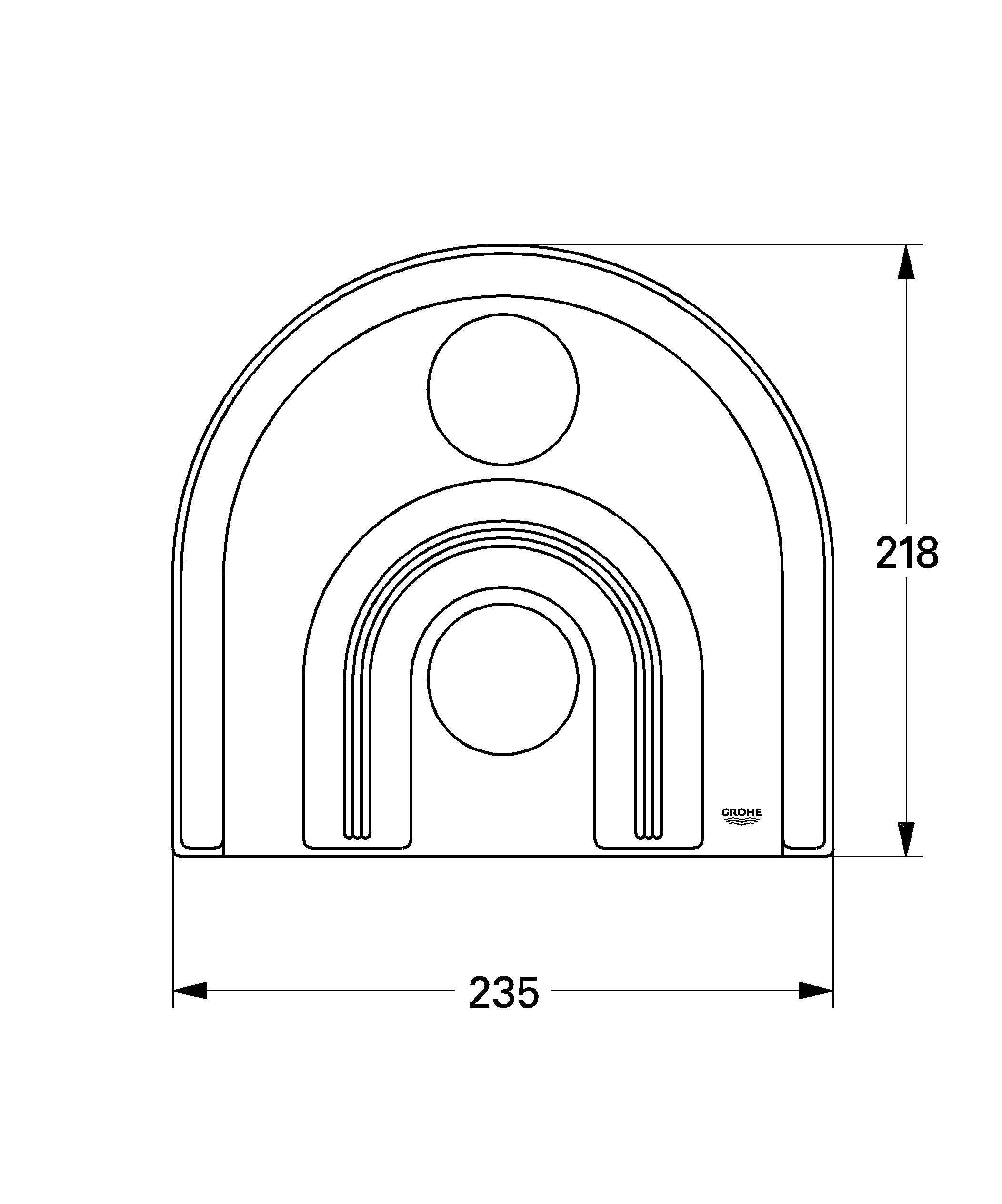 GROHE Rosette 218 x 235 mm (Original Ersatzteil, Langlebig, Robust, Herstellergarantie: 5 Jahre), Chrom/Mattchrom, 47463IP0