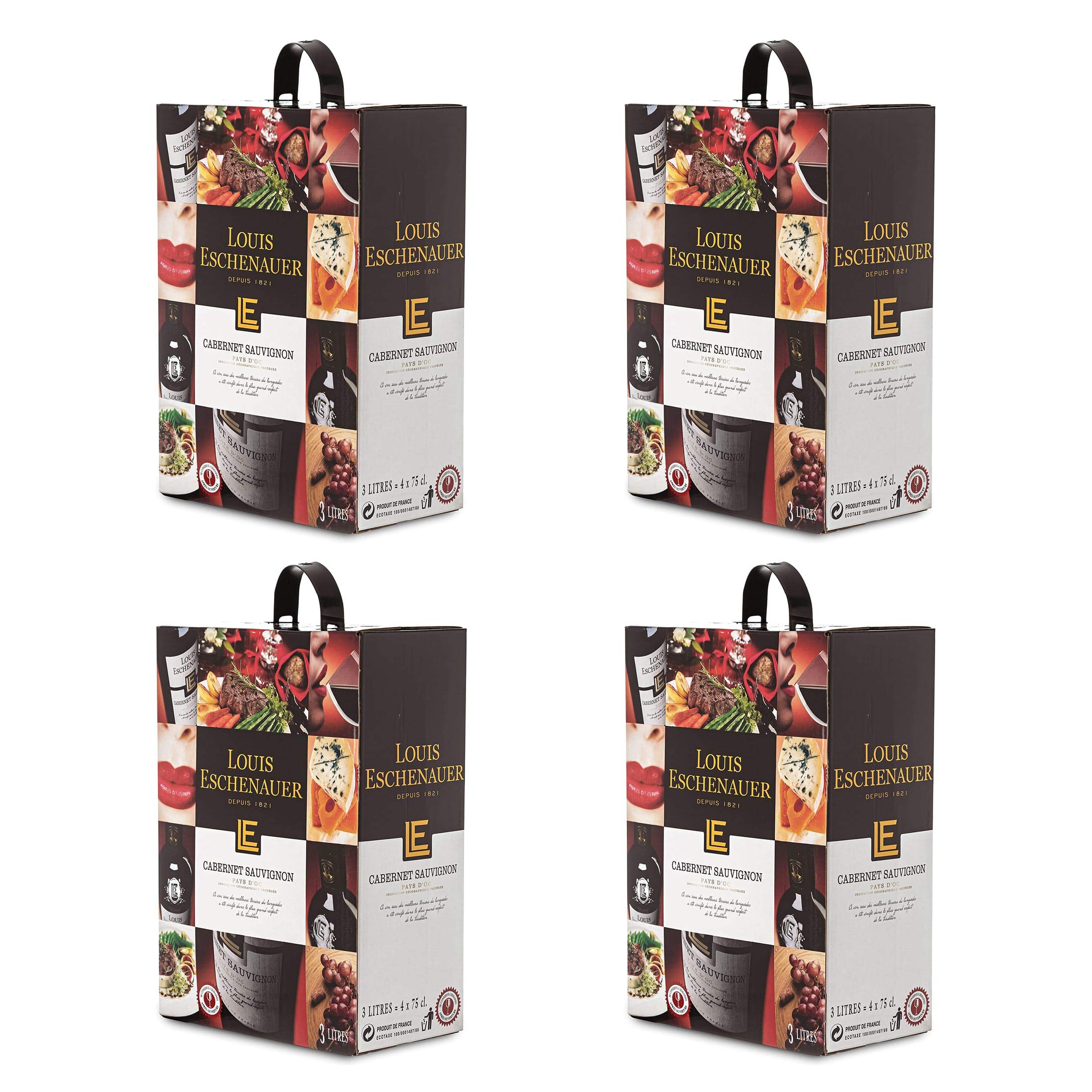 Bag-in-Box - Vin de Pays d'Oc- Cabernet Sauvignon - Louis Eschenauer - Frankreich - Languedoc - Rotwein, trocken, Box mit:4 Boxen