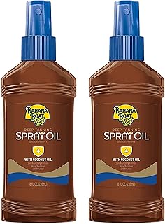 Deep Tanning SPF#4 Spray Oil With Coconut Oil 8 Ounce (236ml) (Pack of 2)