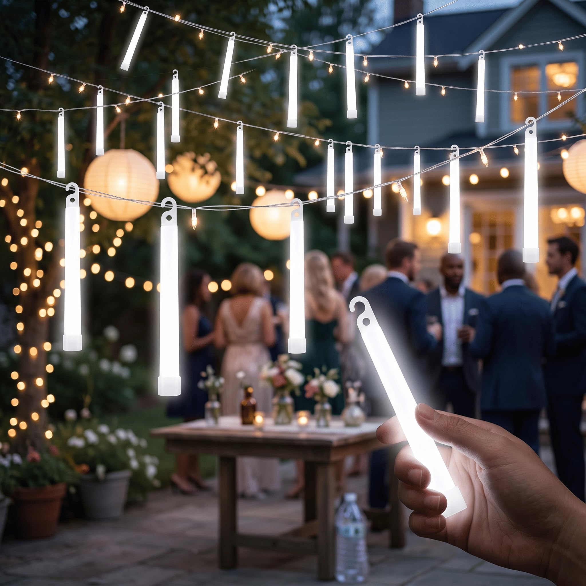 LEIFIDE 150 barras luminosas de 6 pulgadas a granel de color blanco brillante para fiestas de boda y actividades