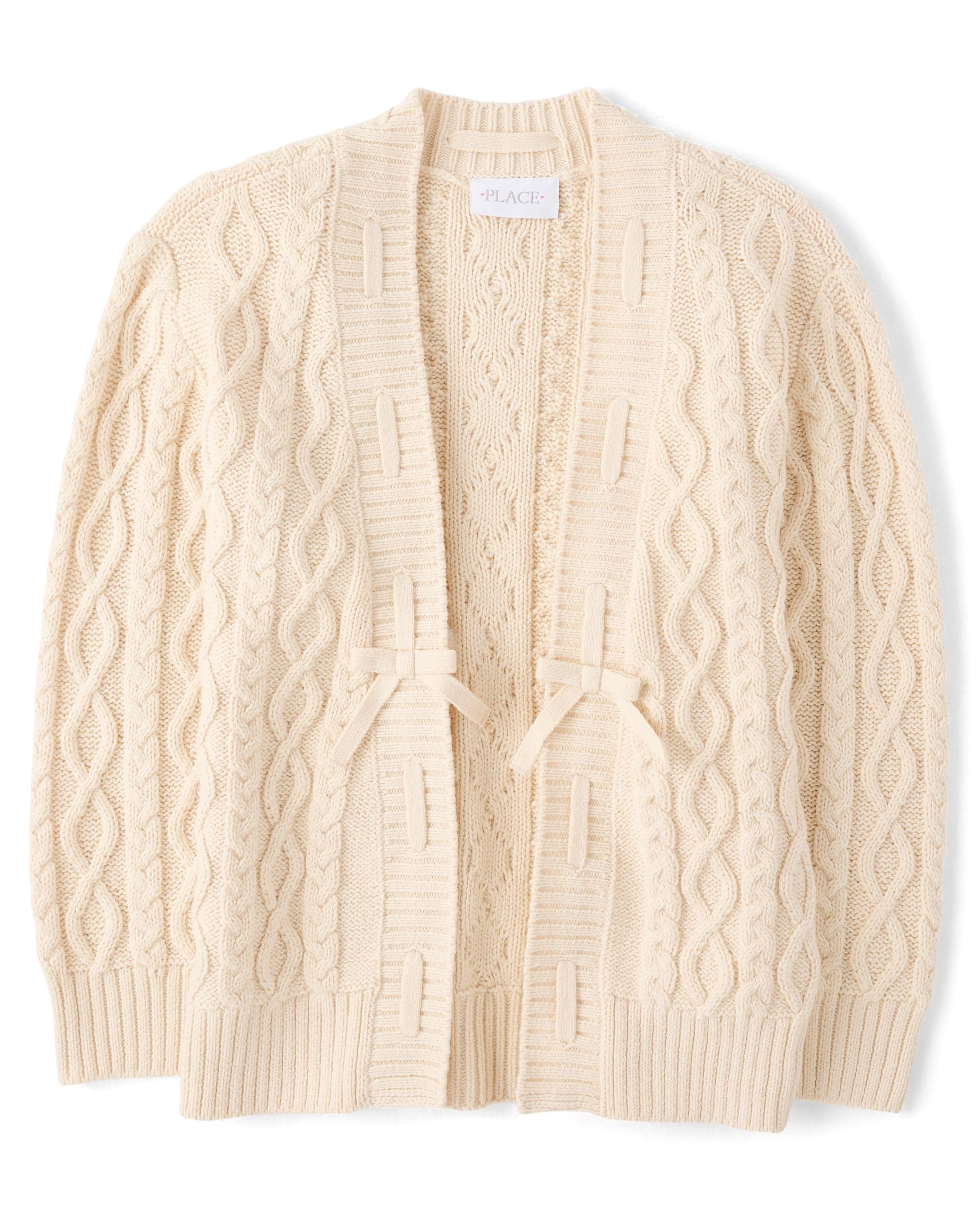 The Children's Place Girls' Long Sleeve Open Front Knit Cardigan