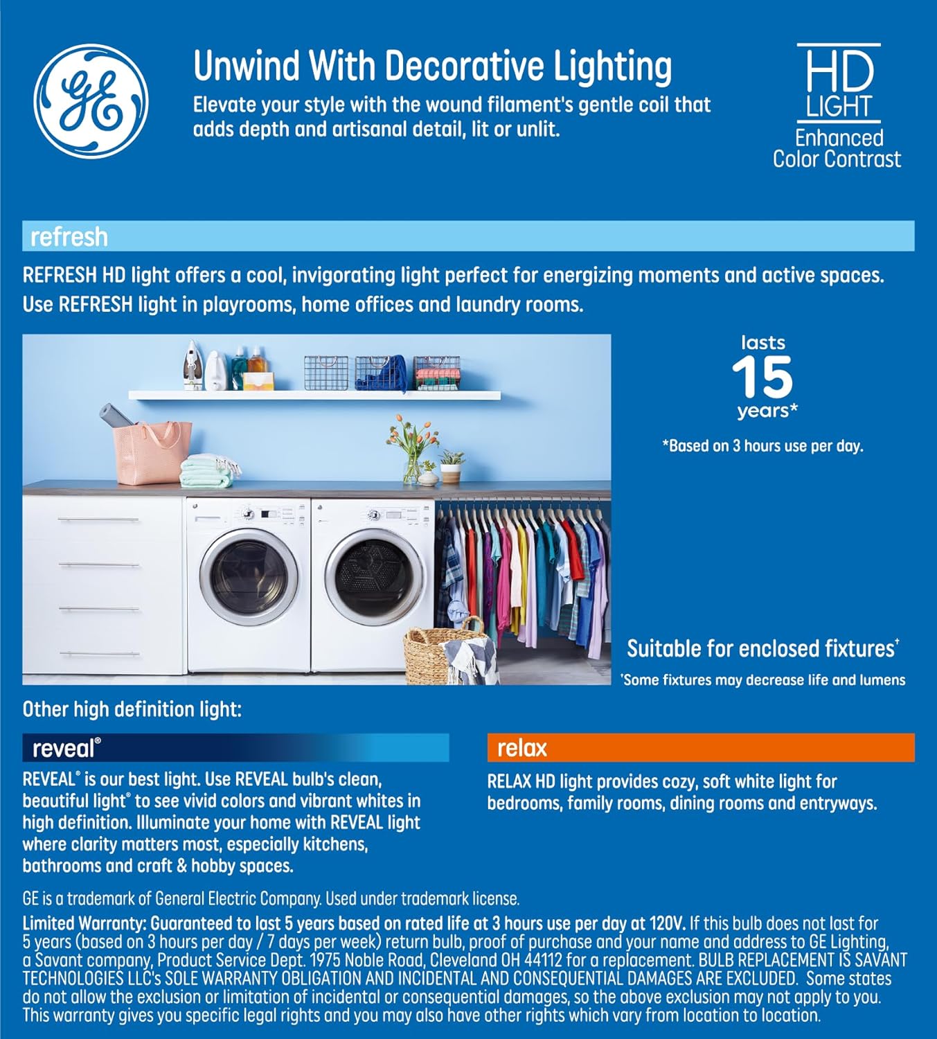 GE Refresh HD Daylight 60W ST19 Bulbs (2 Pack)