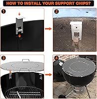 Vista 4 de only fire - Kit combinado de asador y pizza multiusos de acero inoxidable para Weber de 18 pulgadas y otras parrillas similares tipo kettle
