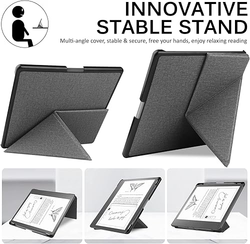 Miniatura 3 de Miimall Funda compatible con Kindle Scribe 2022, piel sintética de alta calidad con encendidoapagado automático y múltiples ángulos de visión, funda