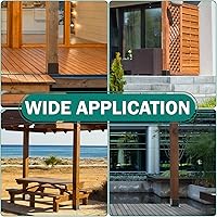 Vista 7 de 4 soportes de poste de 4 x 4 pulgadas (real 3.6 x 3.6 pulgadas) para postes de vallas de madera, soportes de pérgola resistentes para barandilla