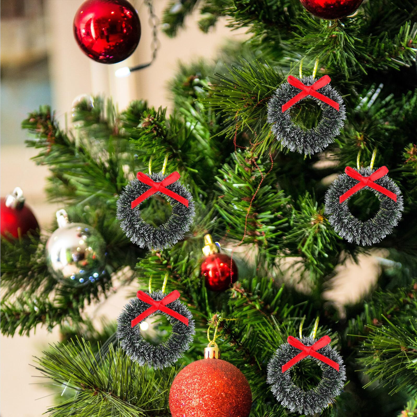 20 Piezas Guirnaldas Navideñas Mini Decorativas para Puertas y Casas de Muñecas Guirnaldas Simuladas para Decoración Navideña Festiva
