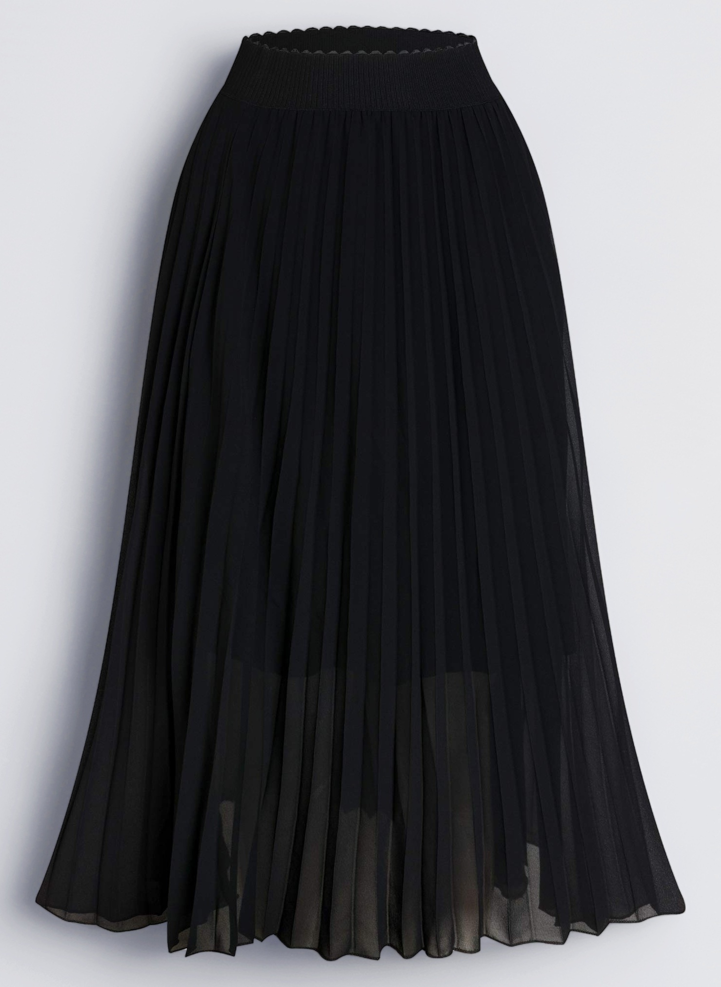 TEERFU Womens Pleated Skirt Ladies Midi Summer Casual Evening Elasticated Waist Party Swing Skirt