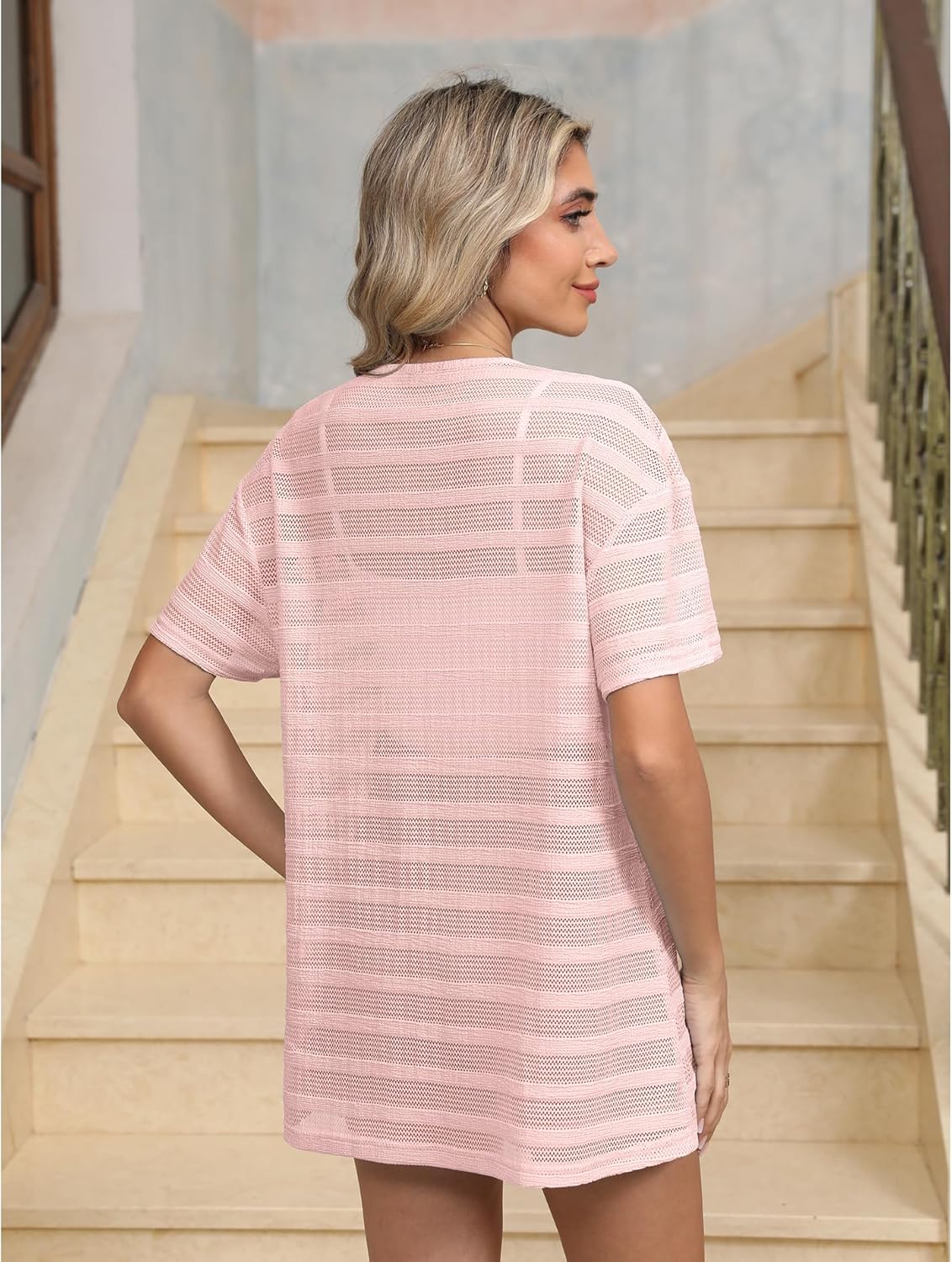 LILBETTER Womens Summer Lightweight Cardigan Short Sleeve Open Front Casual Loose Cover Ups 2025 - Image 5