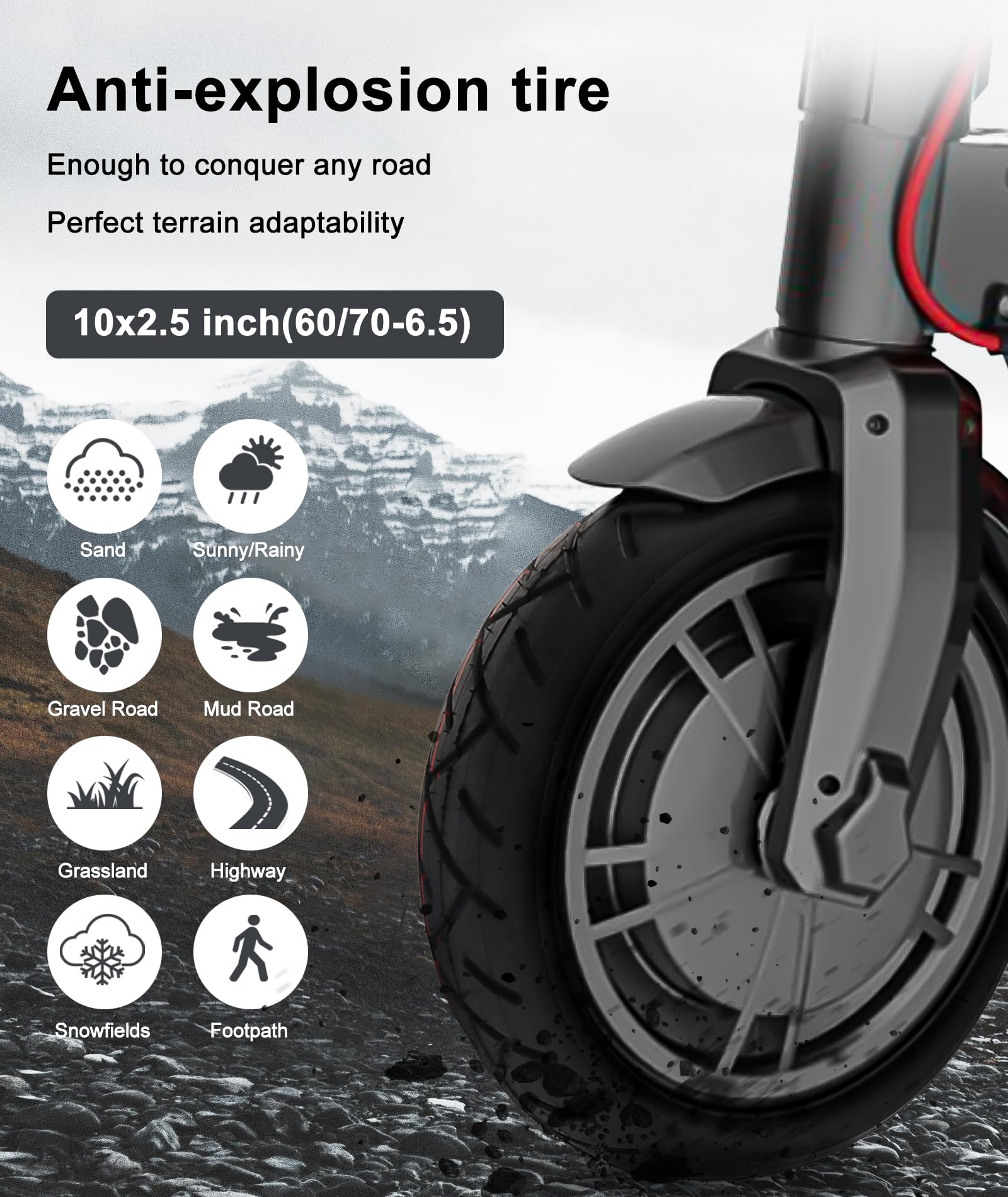 Pneumatici Tubeless Autoriparanti Per Ninebot Max G30D / G30 / G30E / G30LP: 60/70-6.5, Off-road, Antiscivolo, Coppia