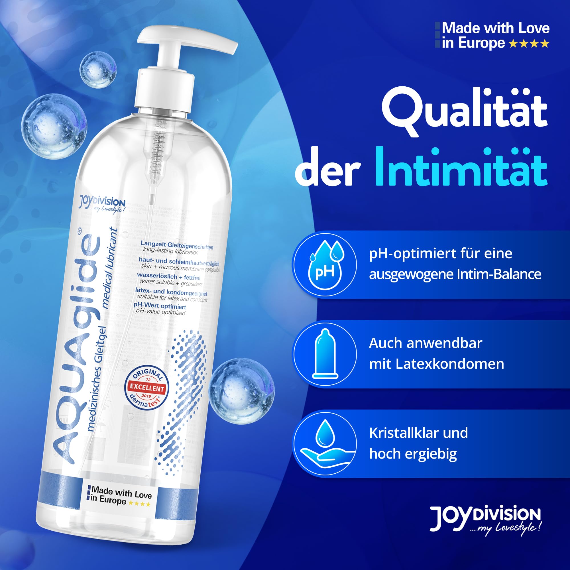 aquaglide gleitgel JOYDIVISION Original AQUAglide 1000 ml Gleitgel Natural, Kristallklares &  Veganes Gleitmittel, Ph-optimiert und Latex- Kondom -Kompatibel :  Amazon.de: Drogerie & Körperpflege