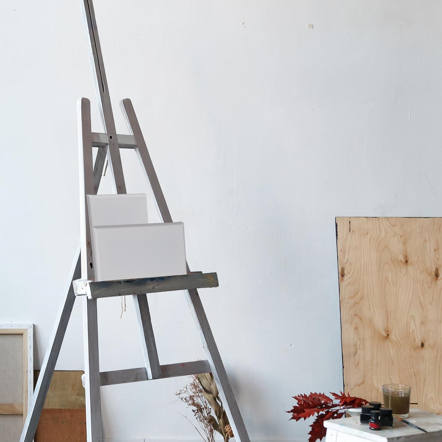 Relaxdays Canvas, Painting Canvas, 14 Pieces, 12 x 18 cm, for Painting, Watercolour & Acrylic Painting, Pine Wood Stretcher Frame, White