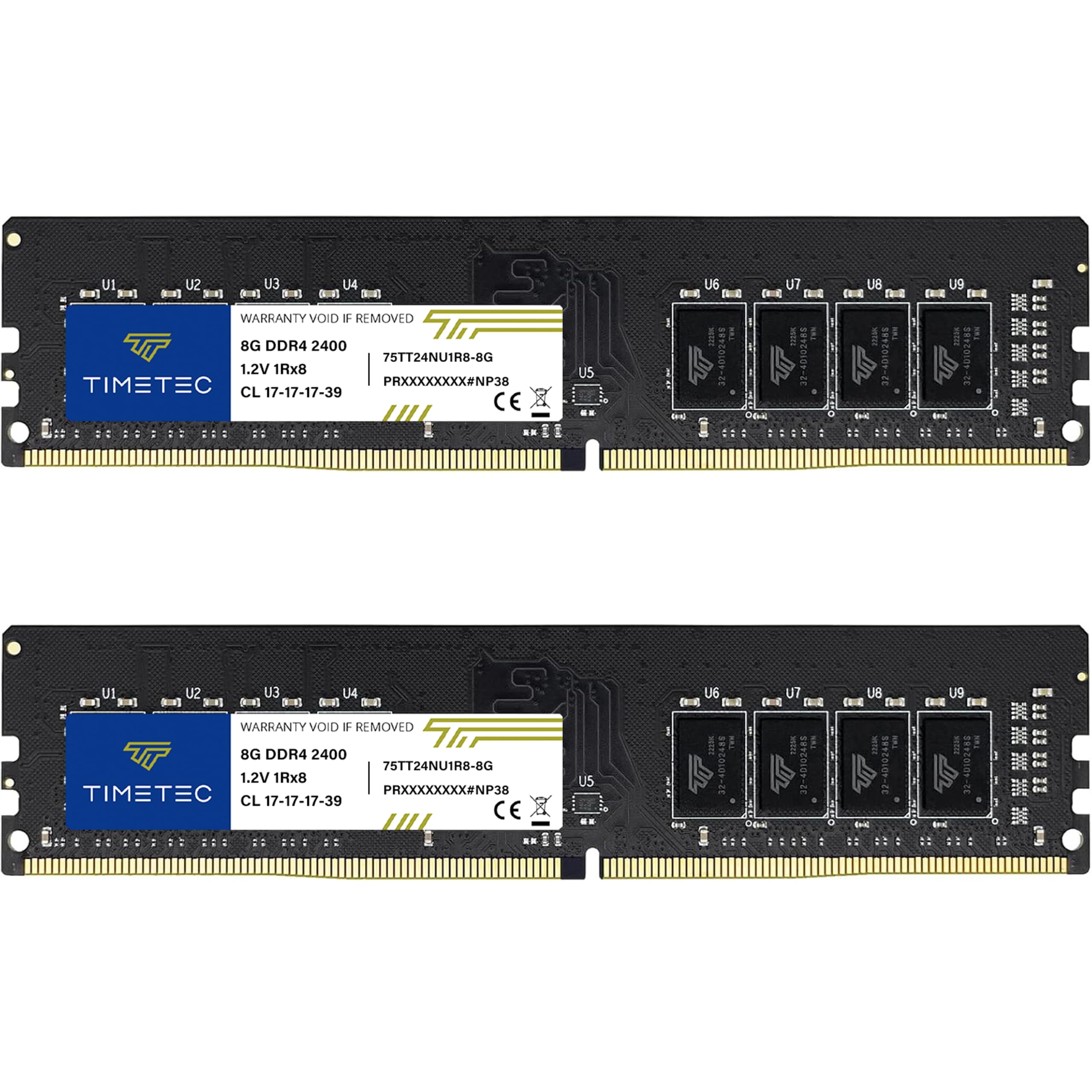 Timetec Hynix IC 16GB Kit (2x8GB) DDR4 2400MHz PC4-19200 Unbuffered Non-ECC 1.2V CL17 1Rx8 Single Rank 288 Pin UDIMM Desktop Memory RAM Module Upgrade (Single Rank 16GB Kit (2x8GB))-image-10