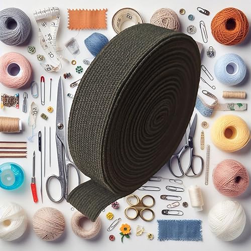 Miniatura 9 de Kawaii Easy Crafting Banda elástica negra de 34 pulgadas - 5 yardas, correas de costura de carrete elástico de punto de alta elasticidad para