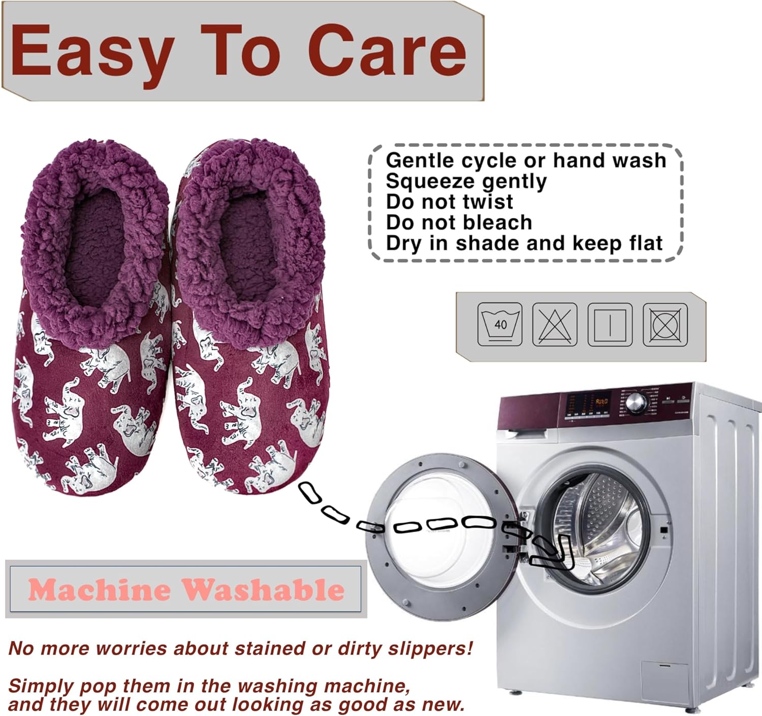 cosyone1997 Slippers for Women Indoor Non Slip Soft Sole Slippers, Fuzzy Sherpa Lined, Cute Animal Print - Image 8