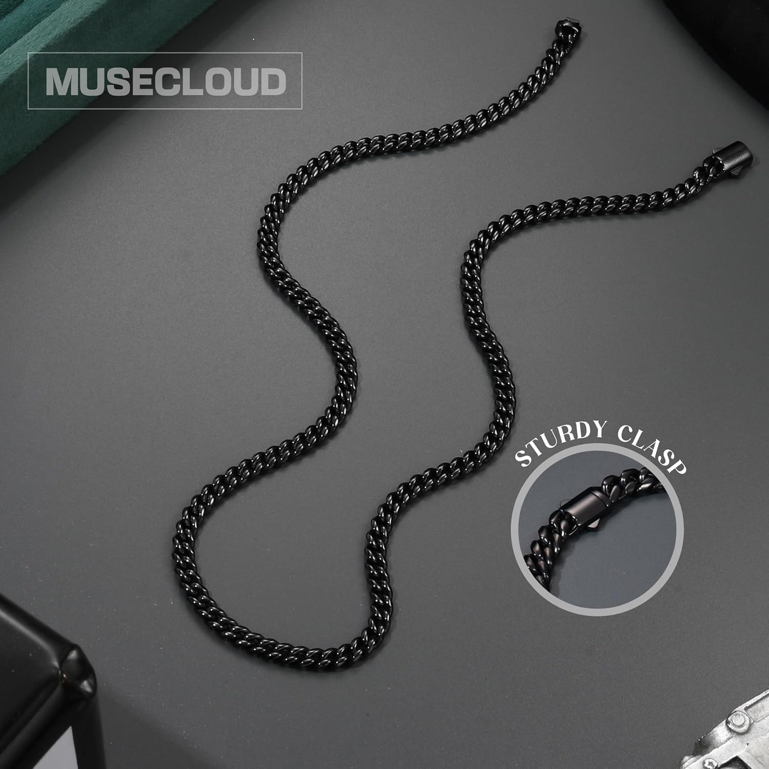 Gold Cuban Link Chain for Men Mens Stainless Steel Miami Curb Chains Necklace 5/8mm Thick Real Gold/Silver/Black Plated Diamond Cut Non-Tarnish Jewelry Trendy Christmas Gifts 18-26 Inch - Image 4