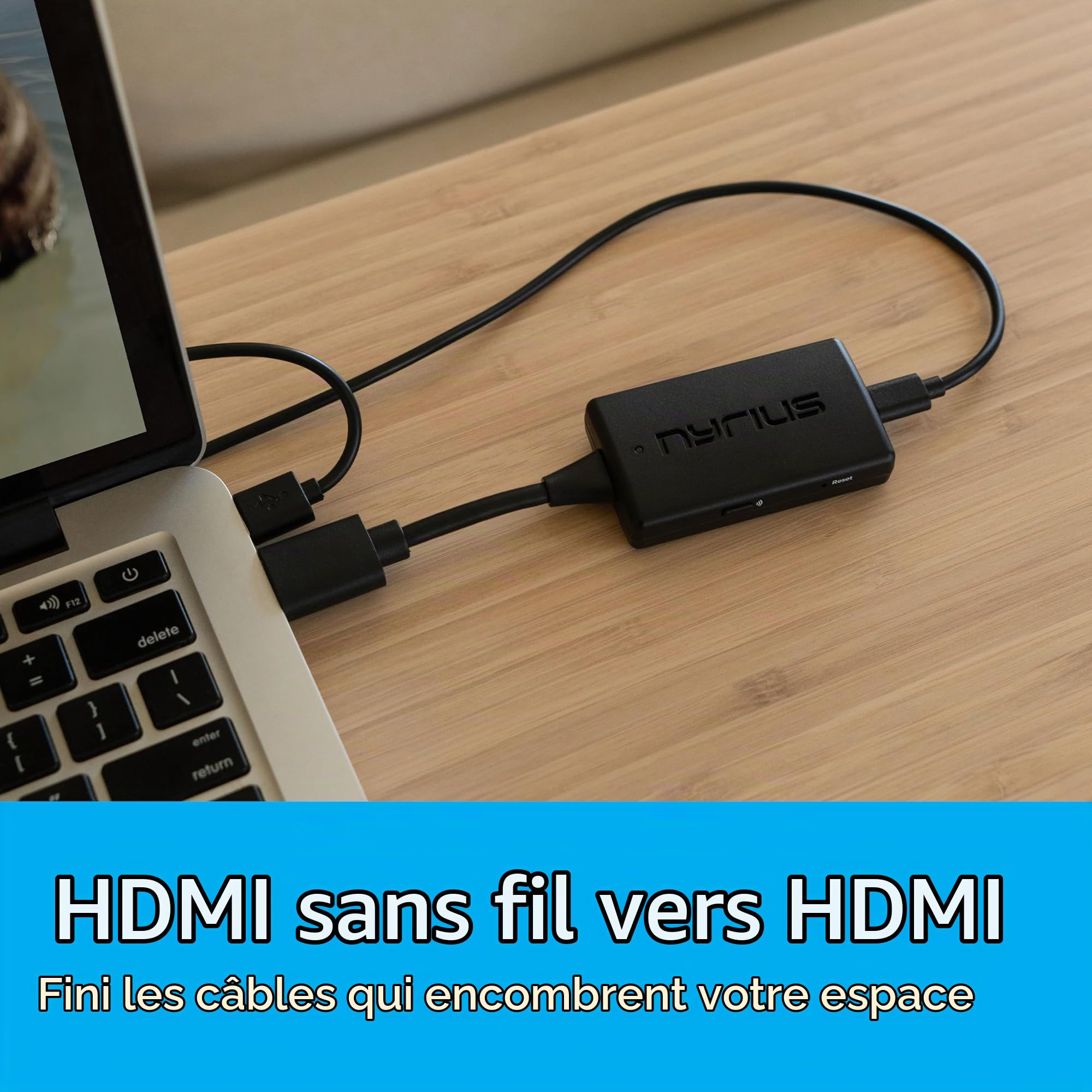 Nyrius Orion Prime Transmetteur et récepteur vidéo sans fil HDMI vers HDMI, extension Plug & Play, diffusion Full HD 1080p jusqu'à 45,7 m d'un PC, d'un ordinateur portable, d'un décodeur câble