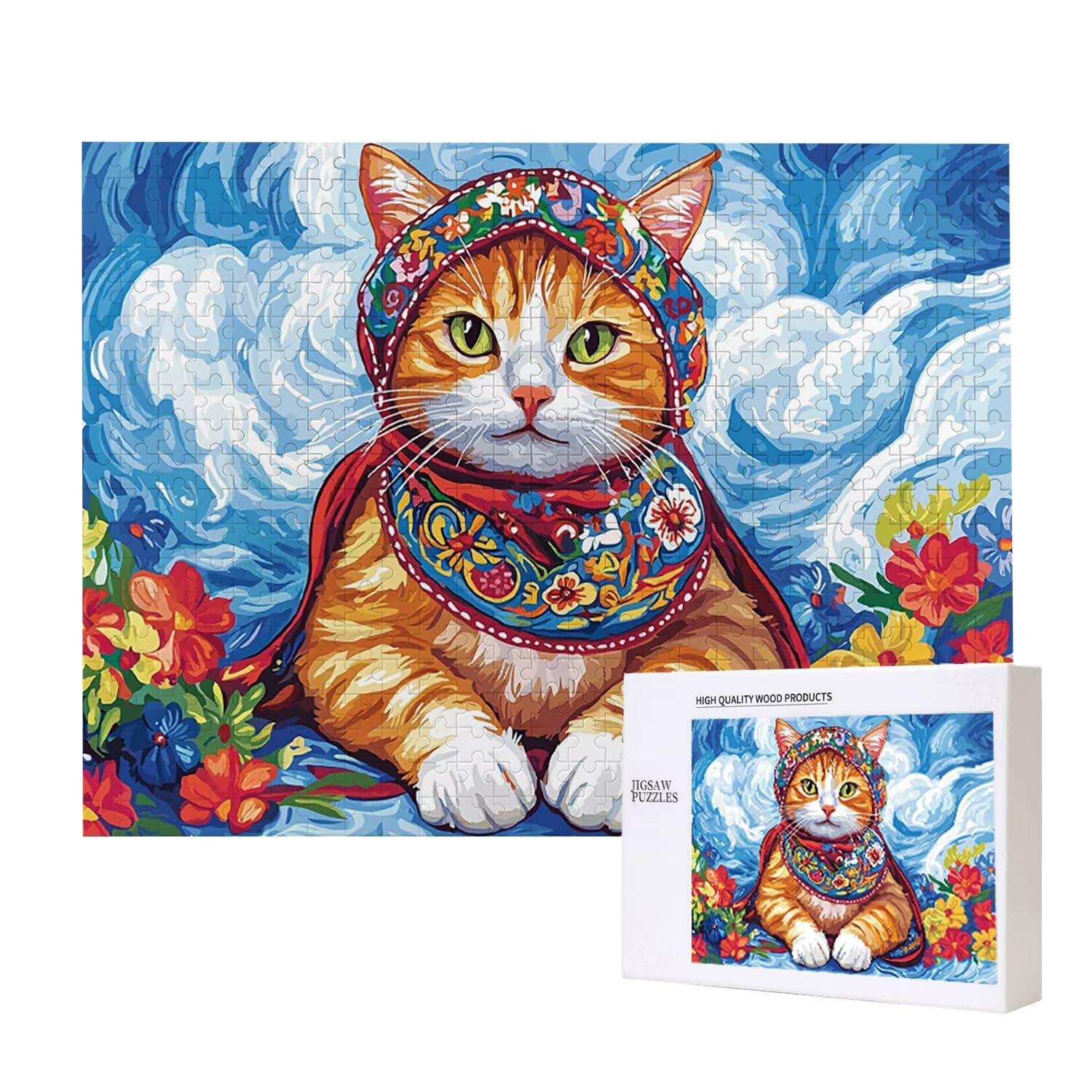 Pomarańczowy kot - Puzzle 2000 sztuk dla dorosłych - Puzzle DIY, kreatywna rozrywka, nowoczesna sztuka, klasyczne puzzle dla dorosłych i nastolatków w wieku 12 lat, pomysł na prezent dla mężczyzn i