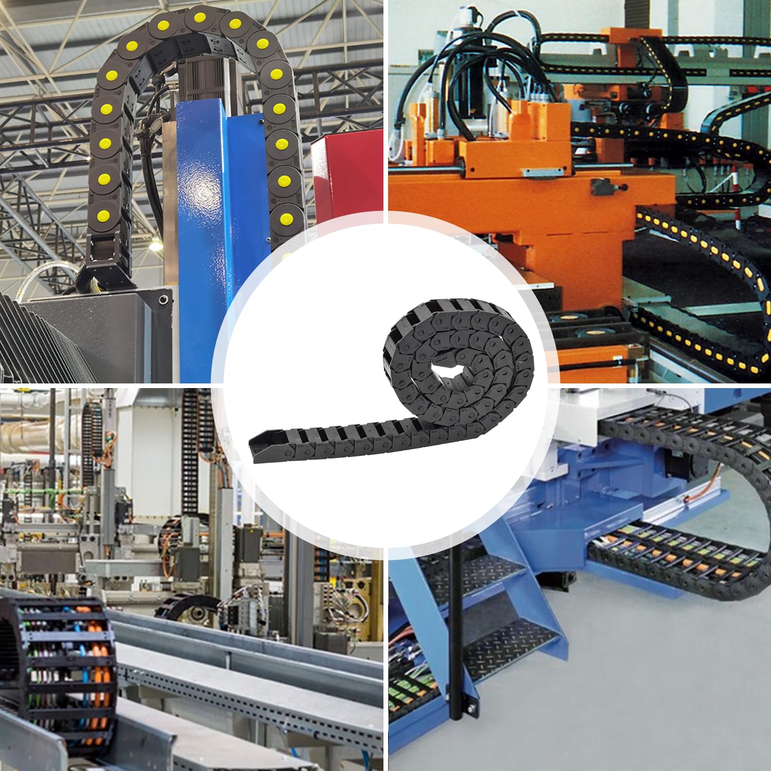 Qimoo 39.3 Inch Plastic Drag Chain Cable Carrier, 1m Open Type Wire Drag Chain Cable Carrier R75 45 * 50mm Cable Drag Chain For CNC Router Electronic Industrial Machine, Twist Chains - Canada