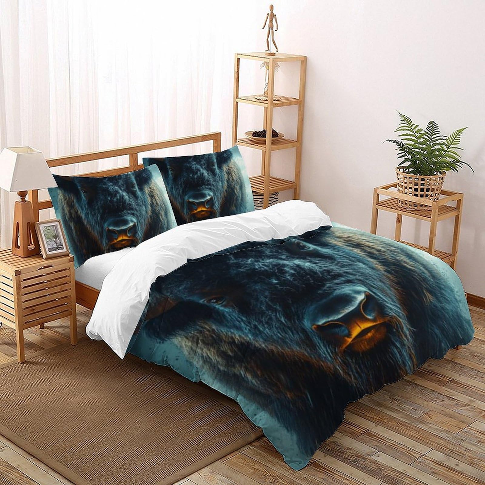 Housse de couette vache 260x220 crée une ambiance de ferme dans la chambre